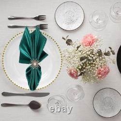 PLASTIC ACRYLIC Dinner Elegant Charger Plates Beaded Rim 13 Wedding Parties