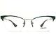 Prada Eyeglasses Frames Vpr 65q Uei-1o1 Green Silver Cat Eye Half Rim 51-17-140