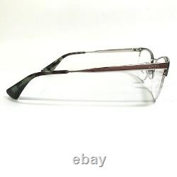 PRADA Eyeglasses Frames VPR 65Q UEI-1O1 Green Silver Cat Eye Half Rim 51-17-140