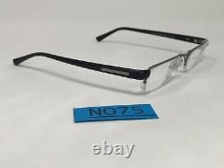 PRADA VPR52E 5AV-1O1 Eyeglasses Frame Italy Half Rim 49-17-135 Silver/Black NO75