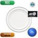 Party Essentials Divine 10.25 White Silver Rim Plastic Plates (case Of 144)