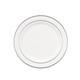 Party Essentials N367359 Divine Plastic Plates Silver Rim 10.25 White Silver
