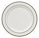 Party Essentials N367359 White Plastic Plates With Silver Rim, 10.25, White