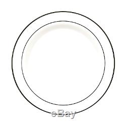 Party Essentials N939911 White Plastic Plates with Silver Rim, 9, Pack of 240