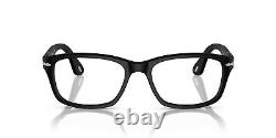 Persol 3012-V 1154 Eyeglasses Frame Black Silver Rectangular Large 54mm