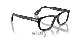 Persol 3012-V 1154 Eyeglasses Frame Black Silver Rectangular Large 54mm