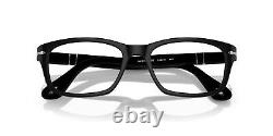 Persol 3012-V 1154 Eyeglasses Frame Black Silver Rectangular Large 54mm