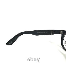 Persol 3039-V 900 Eyeglasses Frames Matte Black Round Silver Logos 52-19-145