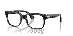 Persol 3252V 95 Black Silver Eyeglasses Frame Men Square Large 52mm
