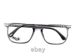 Persol 3339-v 1196 Clear Grey Unisex New Authentic Full Rim Eyeglasses 56-20-145
