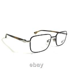 Persol Eyeglasses Frames 2418-V 1042 Brown Silver Square Full Rim 53-19-140