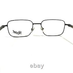 Persol Eyeglasses Frames 2418-V 1042 Brown Silver Square Full Rim 53-19-140