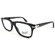 Persol Eyeglasses Frames 3029-v 95 Shiny Black Silver Square Full Rim 52-19-145