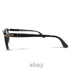 Persol Eyeglasses Frames 3029-V 95 Shiny Black Silver Square Full Rim 52-19-145