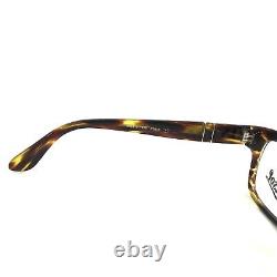 Persol Eyeglasses Frames 3054-V 938 Brown Horn Silver Square Full Rim 53-18-140