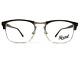 Persol Eyeglasses Frames 8359-v 1045 Brown Silver Square Full Rim 53-19-145