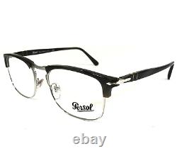Persol Eyeglasses Frames 8359-V 1045 Brown Silver Square Full Rim 53-19-145