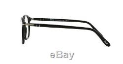 Persol Men's Eyeglasses 3007V 3007/V 95 Black/Silver Full Rim Optical Frame 50m