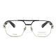 Philipp Plein Men Optical Square Black Silver Titanium Glasses Vpp022m-0583 58mm