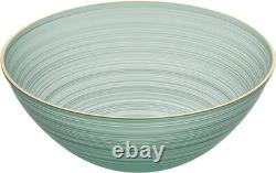 Plastic Bowls 100 Pcs 16 oz Gold Rimmed Disposable Soup Bowls Heavy-Duty Green