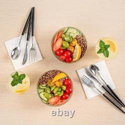 Plastic Bowls 100 Pcs 16 oz Gold Rimmed Disposable Soup Bowls Heavy-Duty Green