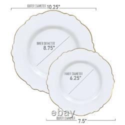 Plastic Dinner & Salad Plates, Cutlery Set & Cups for Wedding & Birthday Party