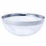 Plastic Silver Rimmed Round 2 Qt Bowls Disposable Tableware Party Wedding Sale