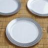 Plastic Silver And Gold Rimmed Round 7.5 Plates Disposable Tableware Wedding