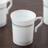 Plastic Silver Rim On White Matte Cups Party Wedding Disposable Tableware