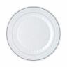 Plastic White Silver Rim 7.5 Plates Disposable Party Wedding Catering Sale