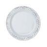 Plastic White With Silver Rim 6.25 Plates Disposable Party Wedding Wholesale