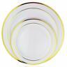 Plastic Disposable Plates Lunch Dinner Party Round Gold Rim/silver Rim 7' & 10