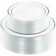 Plates 120pcs Silver Plastic Plates-disposable With Rim- Wedding Party Including