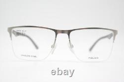 Police Blackbird Light 3 VPL398 Silver Gray Half-Rim Glasses New