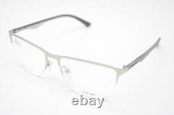 Police Blackbird Light 3 VPL398 Silver Gray Half-Rim Glasses New