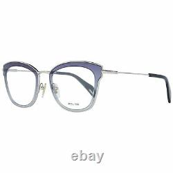 Police PL 632 Women Purple Silver Optical Frame Plastic Oval Full Rim Eyeglasses