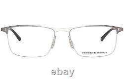 Porsche Design P8371-B Eyeglasses Men's Palladium Semi Rim Rectangle Shape 56mm