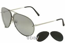 Porsche Design P8478 P'8478 B Titanium Pilot Sunglasses 63mm WithExtra Lenses