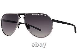 Porsche Design P8938-B Sunglasses Men's Titanium/Black/Grey Pilot 64mm