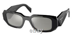 Prada 0PR 17WSF Sunglasses Women Black Rectangle 51mm New & Authentic