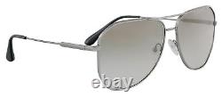 Prada 0PR 63XS 5AV09G61 Full Rim Silver Aviator Sunglasses