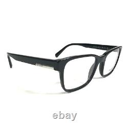 Prada Eyeglasses Frames VPR 06U 1AB-1O1 Black Silver Square Full Rim 54-19-145