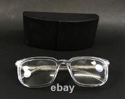 Prada Eyeglasses Frames VPR13Y 2AZ-1O1 Clear Silver Rectangle Full Rim 55-19-140