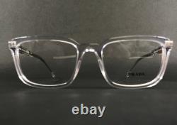 Prada Eyeglasses Frames VPR13Y 2AZ-1O1 Clear Silver Rectangle Full Rim 55-19-140