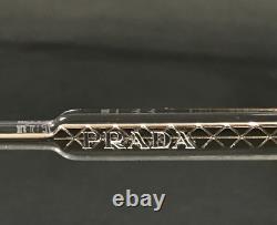 Prada Eyeglasses Frames VPR13Y 2AZ-1O1 Clear Silver Rectangle Full Rim 55-19-140
