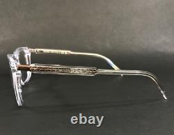 Prada Eyeglasses Frames VPR13Y 2AZ-1O1 Clear Silver Rectangle Full Rim 55-19-140