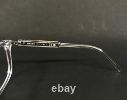 Prada Eyeglasses Frames VPR13Y 2AZ-1O1 Clear Silver Rectangle Full Rim 55-19-140