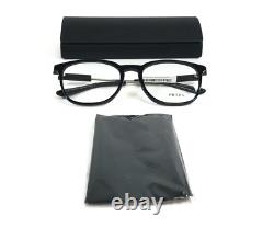 Prada Eyeglasses Frames VPR19Z 1AB-1O1 Black Silver Square Full Rim 53-19-140