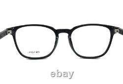Prada Eyeglasses Frames VPR19Z 1AB-1O1 Black Silver Square Full Rim 53-19-140