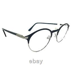 Prada Eyeglasses Frames VPR58Y 02N-1O1 Blue Silver Round Full Rim 48-20-145